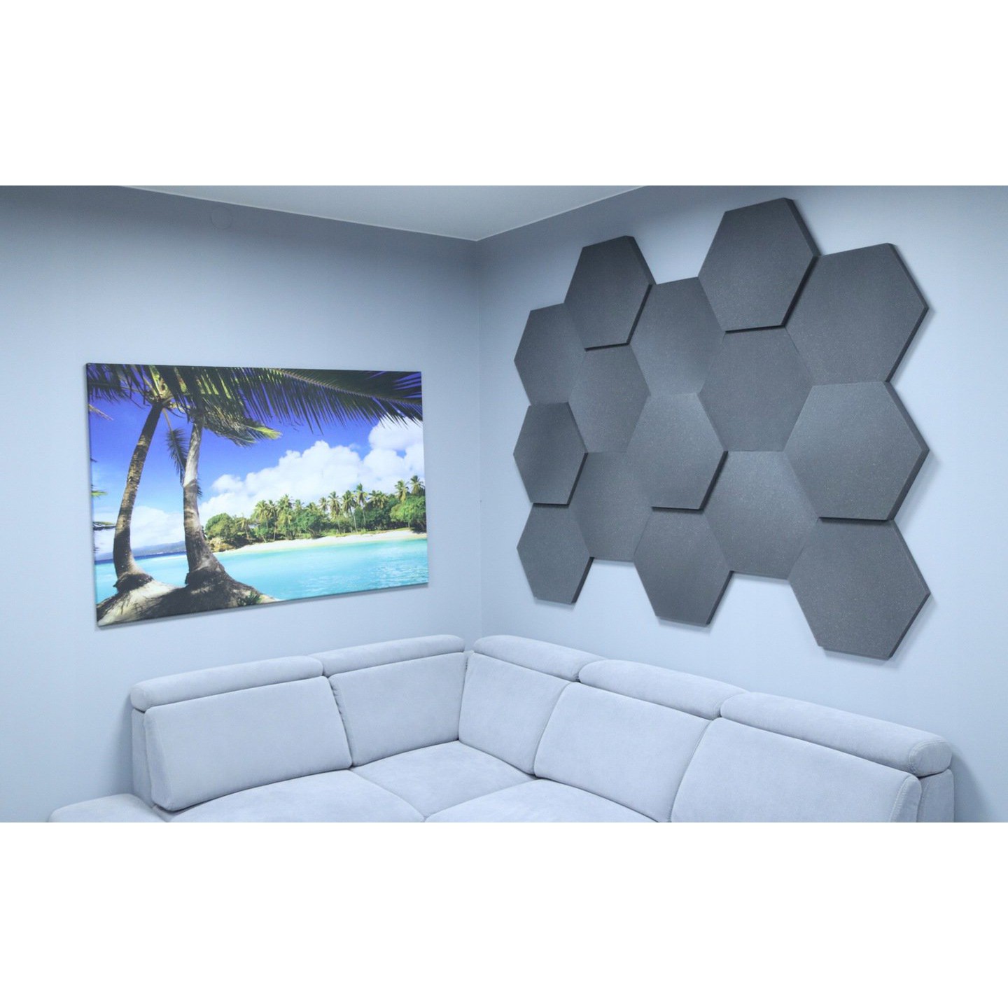 Akustický panel Hexagon zelený 50x50x3 cm samozhášivá nehořlavá pěna megamix.shop