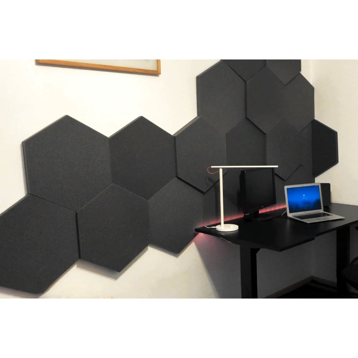 Akustický panel Hexagon zelený 50x50x3 cm samozhášivá nehořlavá pěna megamix.shop