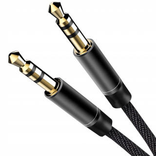 Audio kabel 3,5 mm nylon AUX mini jack 95 cm