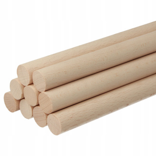 Dřevěná tyč 30cm 16mm přírodní bukové dřevo