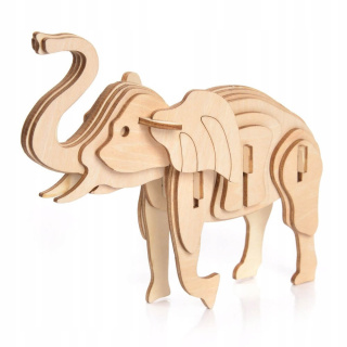 Dřevěný 3D model puzzle slon