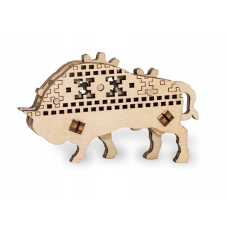 Dřevěný 3D model puzzle zubr