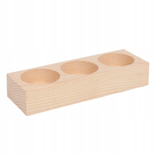 Dřevěný svícen na čajové svíčky 3 otvory 14,5x5x2,5cm