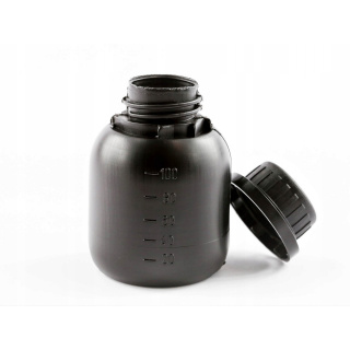Láhev 100ml HDPE černá a uzávěr s uzávěrem