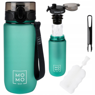 Láhev na vodu sportovní s rukojetí MomoWay modro-zelená 600ml
