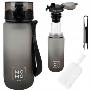 Láhev na vodu sportovní s rukojetí MomoWay šedá 600ml