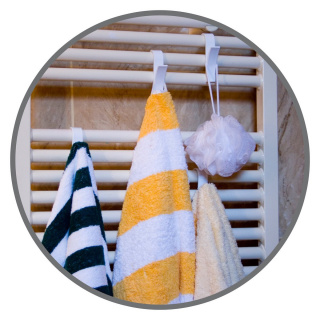 Háčky do koupelny závěsy na radiátor na ručníky 6ks