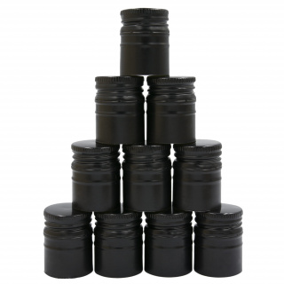 Hliníkový šroubovací uzávěr 28/40 mm černý 50 ks dlouhý