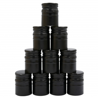 Hliníkový šroubovací uzávěr 30/44 mm 50 ks černý dlouhý