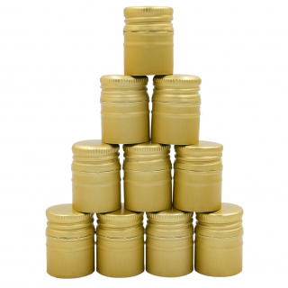 Hliníkový šroubovací uzávěr 30/44 mm 50 ks zlatý dlouhý