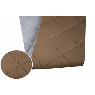 Prešívaná čalounická eko-kůže mocca 140 cm 0,5 mb