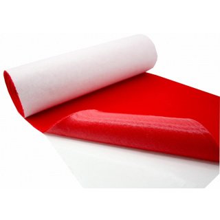 Červená měkká filcová netkaná textilie s lepidlem 3mm 150x50cm 400g/m²