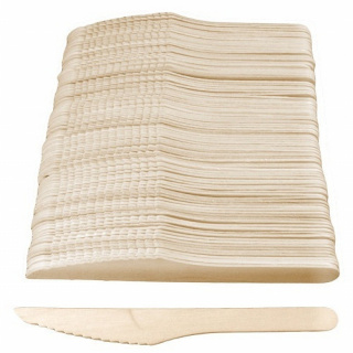 Jednorázové dřevěné nože 100ks 16cm Eco