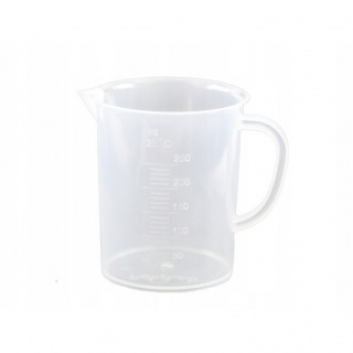 Kádinka 250ml s držadlem reliéfní stupnice PP 9cm
