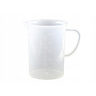 Kádinka 500ml s držadlem reliéfní stupnice PP 12cm