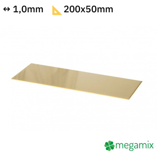 Mosaz plech 200x50x1,0mm