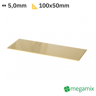 Mosaz plech 100x50x5,0 mm