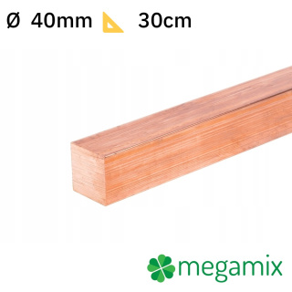 Měděná tyč čtvercová 40x40mm 30cm