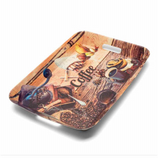 Obdélníkový servírovací tác z plastu Coffee 37x25x3,7cm