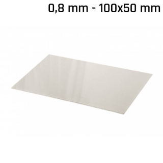Plech alpaka (nové stříbro) 100x50x0,8mm