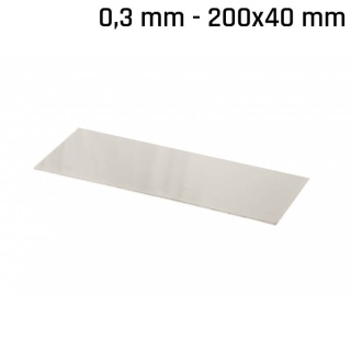 Plech alpaka (nové stříbro) 200x40x0,3mm