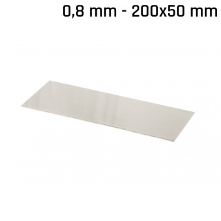 Plech alpaka (nové stříbro) 200x50x0,8mm