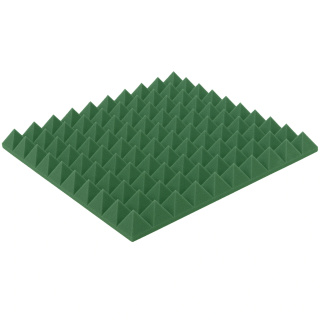 Akustický panel tmavě zelený PYRAMIDA 50×50 cm tloušťka 5 cm