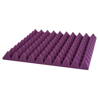 Akustický panel fialový PYRAMIDA 50×50 cm tloušťka 5 cm