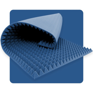Akustický panel pěna Pyramida 200×100 cm 5 cm modrý