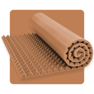 Akustický panel pěna Pyramida 200×100 cm 6 cm hnědý