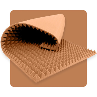 Akustický panel pěna Pyramida 200×100 cm 5 cm hnědý