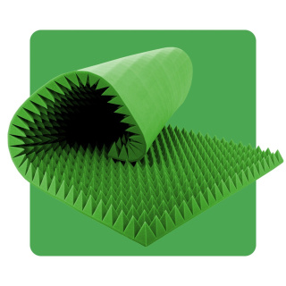 Akustický panel pěna Pyramida 200×100 cm 8 cm tmavě zelený