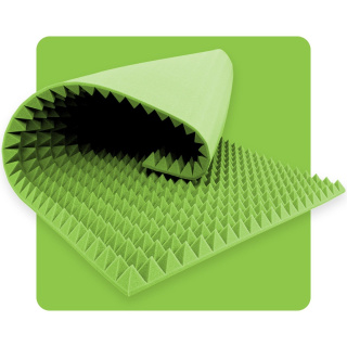 Akustický panel pěna Pyramida 200×100 cm 5 cm světlezelený