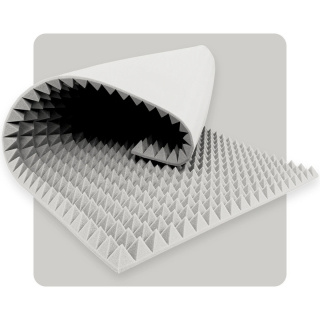 Akustický panel pěna Pyramída 200×100 cm 8 cm světle šedý