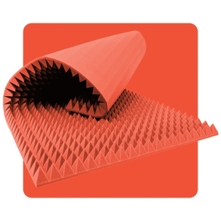 Akustický panel pěna Pyramida 200×100 cm 6 cm melounový