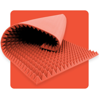 Akustický panel pěna Pyramida 200×100 cm 5 cm melounový