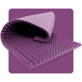 Akustický panel pěna Pyramída 200×100 cm 5 cm fialový