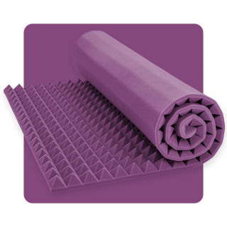 Akustický panel pěna Pyramida 200×100 cm 6 cm fialový