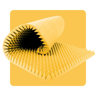 Akustický panel pěna Pyramida 200×100 cm 5 cm žlutý