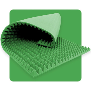 Akustický panel pěna Pyramída 200×100 cm 4 cm tmavě zelený
