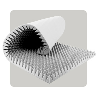 Akustický panel pěna Pyramida 200×100 cm 7 cm světle šedý