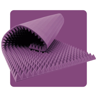 Akustický panel pěna Pyramida 200×100 cm 4 cm fialový