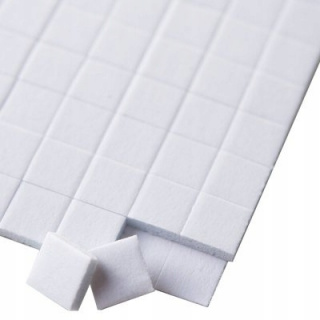 Samolepící pěna bílá 3D 100ks 15x15mm kostka