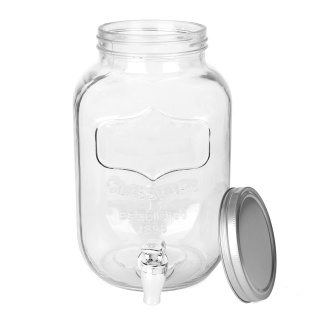 Skleněná dóza s víkem a kohoutkem Griffo 4l