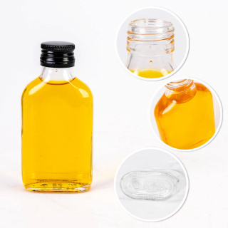 Skleněná láhev 10ks 100ml 12cm plochá