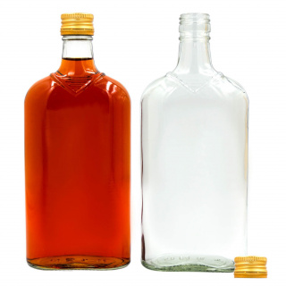 Skleněná láhev 500ml 22cm plochá