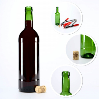 Skleněná láhev na víno 750ml 29cm zelená