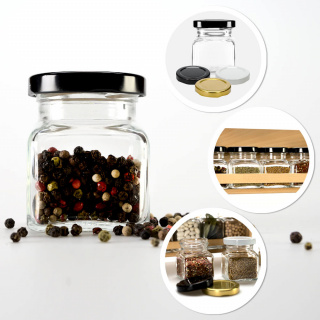 Skleněná nádoba dóza 120ml 7cm s víčkem