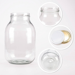 Skleněná nádoba dóza 3000ml 24cm s víčkem