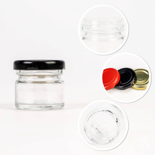 Skleněná nádoba 10ks 30ml 4cm dóza s víčkem